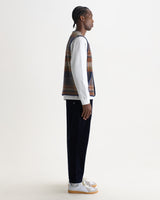 GOWER GILET ARI WOOL BLEND CHECK OATMEAL / MULTI