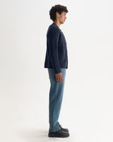 GRANBY CARDIGAN RIBBED WOOL NAVY