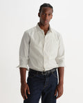 HALCOMB L/S SHIRT BROKEN STRIPE COTTON ECRU / BLUE