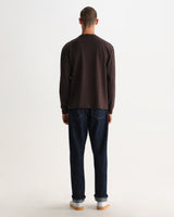 HAYDEN L/S TEE EMORISED COTTON DARK BROWN
