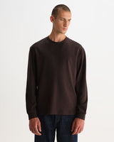HAYDEN L/S TEE EMORISED COTTON DARK BROWN