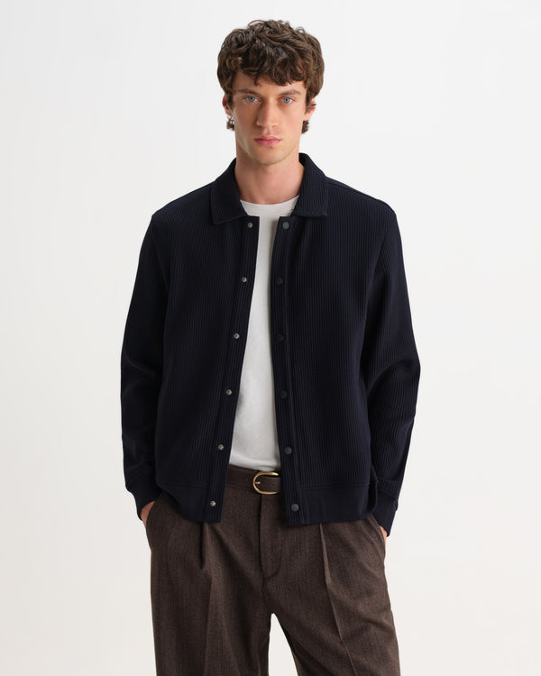 Hays - Navy Structured Waffle Overshirt