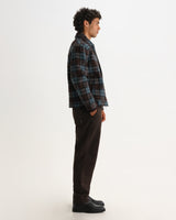 HEATH JACKET WAVY MOHAIR CHECK BLUE / BROWN