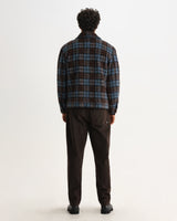 HEATH JACKET WAVY MOHAIR CHECK BLUE / BROWN