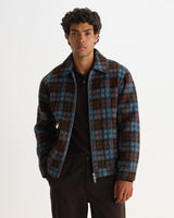 HEATH JACKET WAVY MOHAIR CHECK BLUE / BROWN