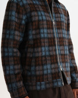 HEATH JACKET WAVY MOHAIR CHECK BLUE / BROWN