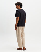 Hill - Black Slub Organic Cotton Henley T-Shirt
