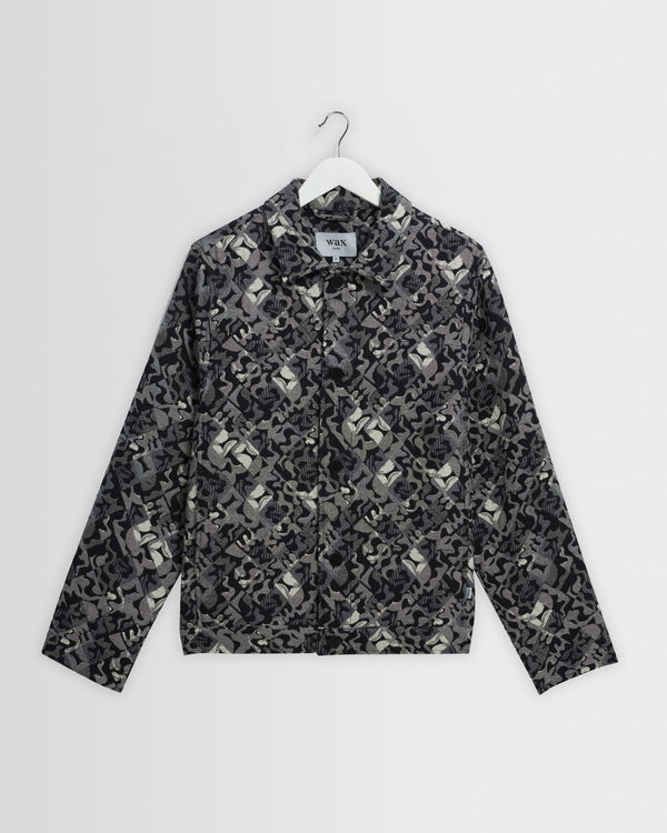 Iggy - Navy And Ecru Tile Jacquard Jacket