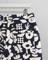 Kurt Shorts Navy/Ecru Spin Jacquard