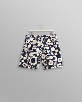 Kurt Shorts Navy/Ecru Spin Jacquard