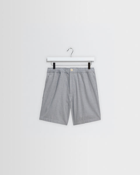 Kurt - Light Blue Herringbone Cotton Shorts