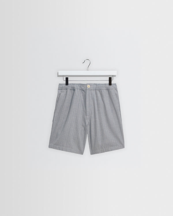 Kurt - Light Blue Herringbone Cotton Shorts