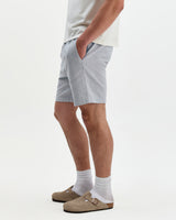 Kurt - Light Blue Herringbone Cotton Shorts