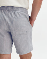 Kurt - Light Blue Herringbone Cotton Shorts