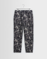 Kurt - Navy And Ecru Tile Jacquard Relaxed Fit Trousers