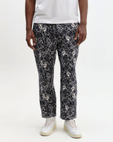 Kurt - Navy And Ecru Tile Jacquard Relaxed Fit Trousers