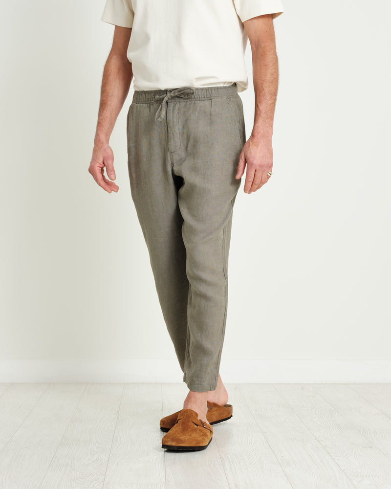 Kurt Trousers Light Khaki Linen