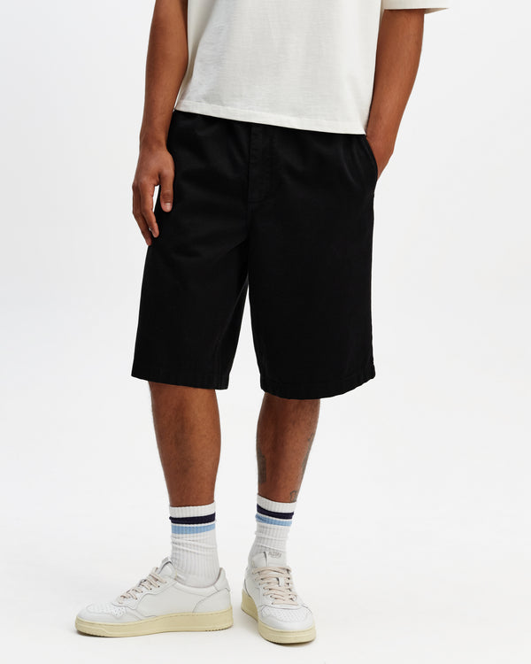 Kyle - Black Organic Cotton Twill Shorts