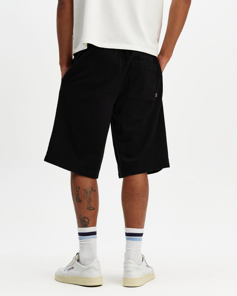 Men's Black Organic Cotton Twill Shorts | Wax London