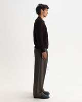 LAWRIE L/S POLO SOFT MERINO WOOL DARK BROWN