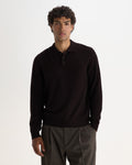 LAWRIE L/S POLO SOFT MERINO WOOL DARK BROWN