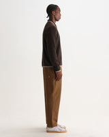 LENNOX L/S ZIP POLO WOOL COTTON FLECK BROWN / NATURAL