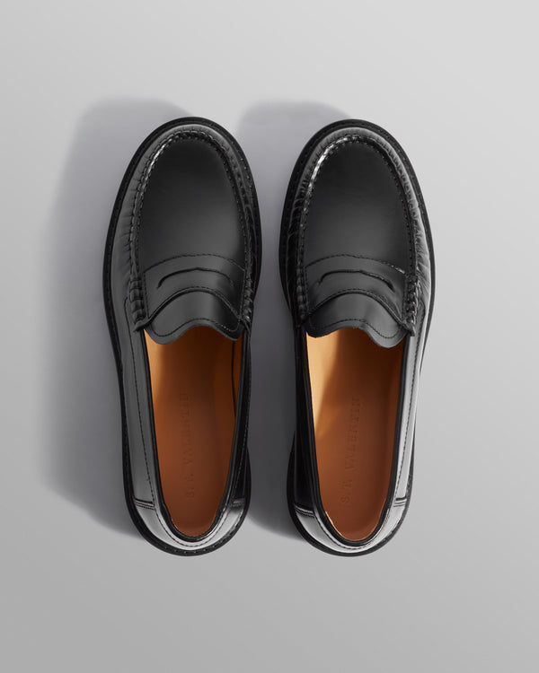 S.T. Valentin - Black Smooth Leather Loafers