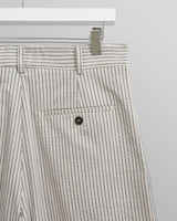 Linton Pleat Shorts Ecru Stripe