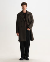 Magnus - Brown Herringbone Double-Breasted Wool Overcoat