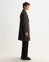 Magnus - Brown Herringbone Double-Breasted Wool Overcoat
