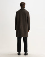 Magnus - Brown Herringbone Double-Breasted Wool Overcoat