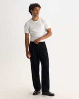 Malham - Black Italian Flannel Stripe Trouser