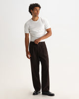 MALHAM TROUSER FLANNEL STRIPE BROWN