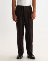 MALHAM TROUSER FLANNEL STRIPE BROWN