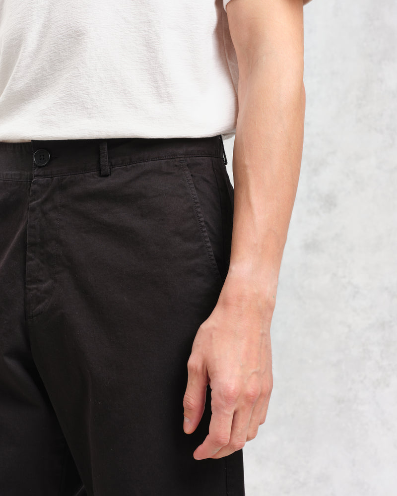 Marwood Trousers Black Cotton Twill