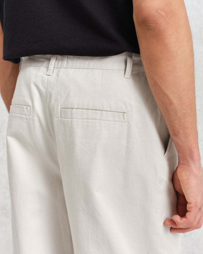 Milo Trousers Off White Cotton Twill