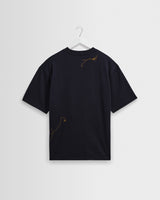 Milton - Navy And Gold Trailing Logo Organic Cotton T-Shirt