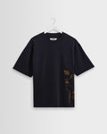 Milton - Navy And Gold Trailing Logo Organic Cotton T-Shirt