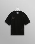 Milton - Black Embroidered Organic Cotton T-Shirt