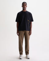 Milton - Navy And Gold Trailing Logo Organic Cotton T-Shirt