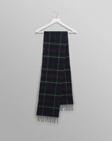 Eden - Navy And Green Check Merino Wool Scarf