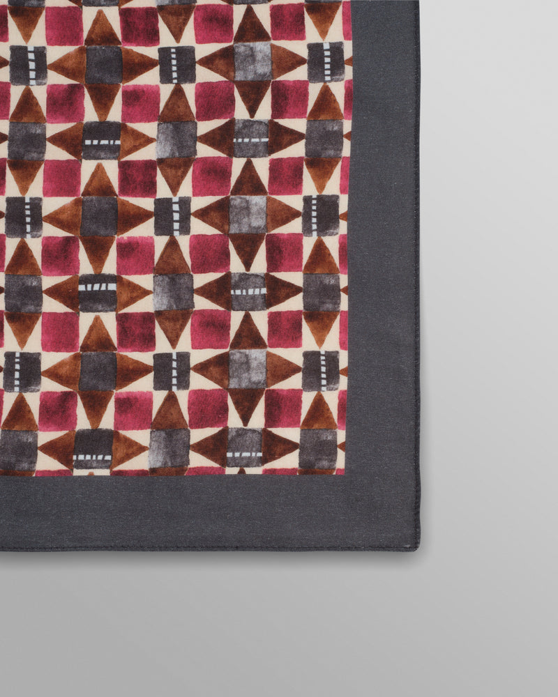 Sloane - Burgundy Painted Geometric Neck Scarf