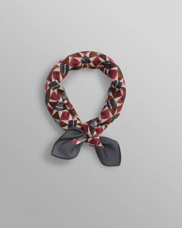 Sloane - Burgundy Painted Geometric Neck Scarf