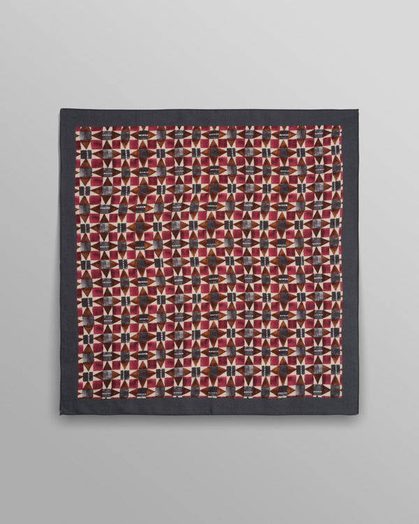 Sloane - Burgundy Painted Geometric Neck Scarf