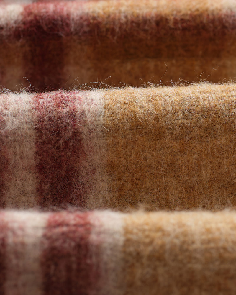 Nolan - Natural And Multicolour Check Wool Overshirt