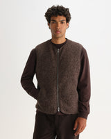 OSSIAN GILET BOBBLE WOOL DUSTY BROWN