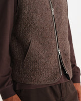 OSSIAN GILET BOBBLE WOOL DUSTY BROWN