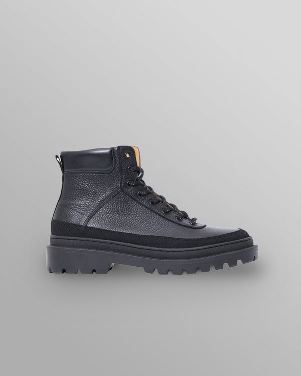 S.T. Valentin - Black Grain Leather Outset Boot