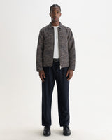 PARK JACKET GEO WAVE JACQUARD NAVY / BROWN