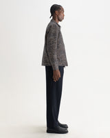 PARK JACKET GEO WAVE JACQUARD NAVY / BROWN